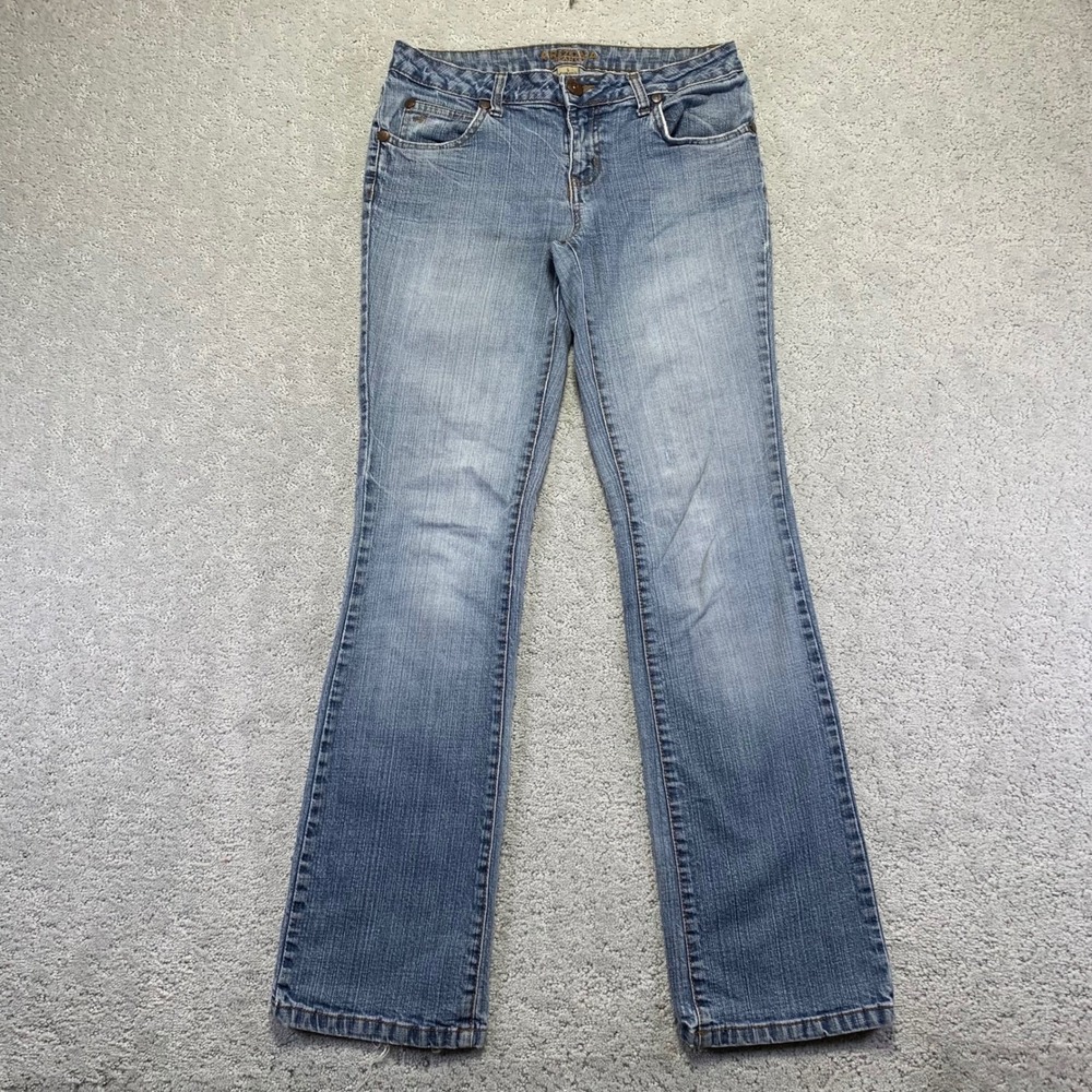 Vintage Arizona Jean Co Jeans Womens Size 5 Boot Cut Distressed Light Wash Denim - Picture 2 of 16